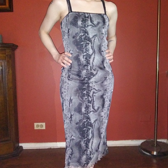 cleo Dresses & Skirts - Md Gray Sexy Bodycon Pinup Sexy Python Dress!